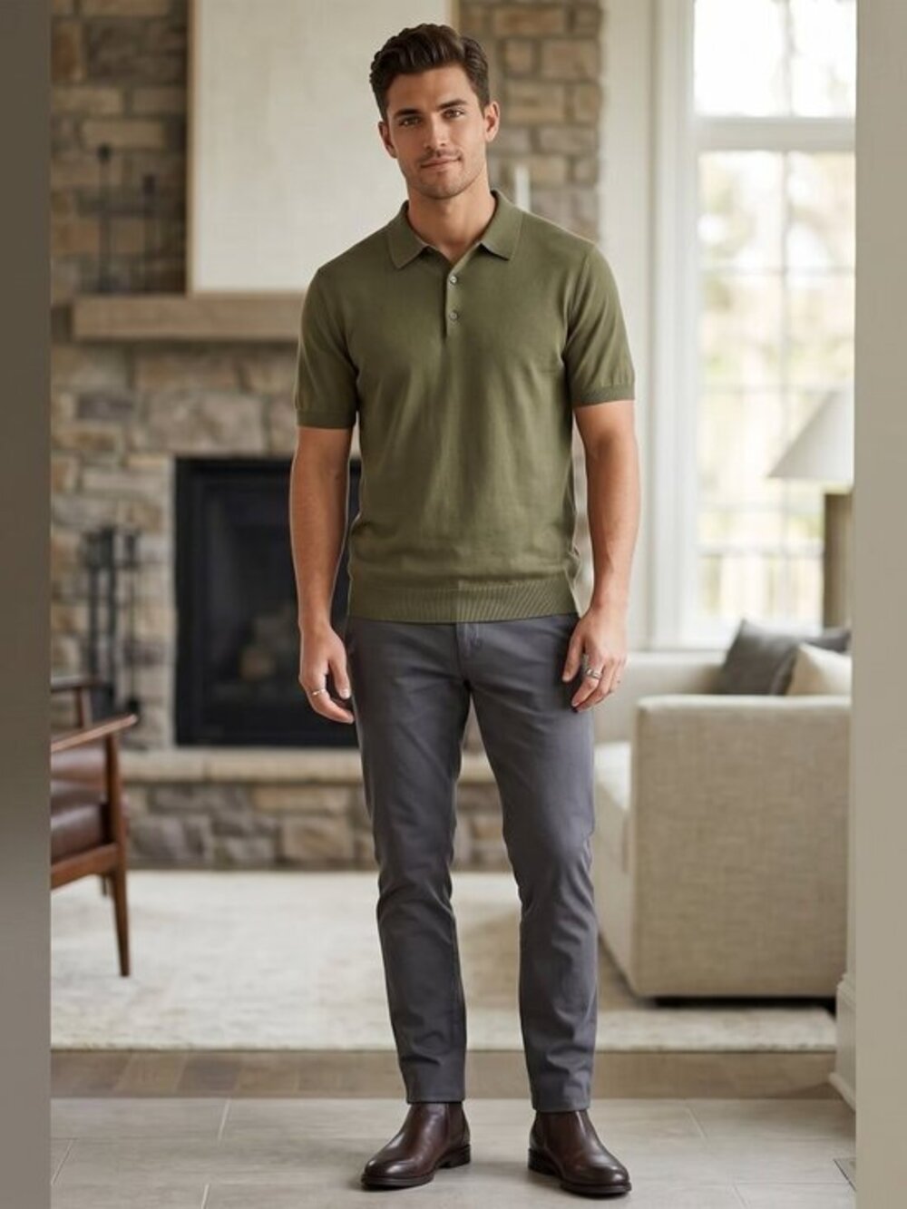 NEW with tags Sebago Men's Classic Green Polo Shirt 100% cotton